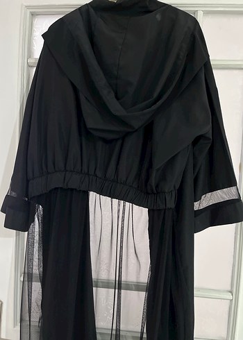 Uzun Siyah Gotik Kadın yağmurluk Trençkot - Görsel 5