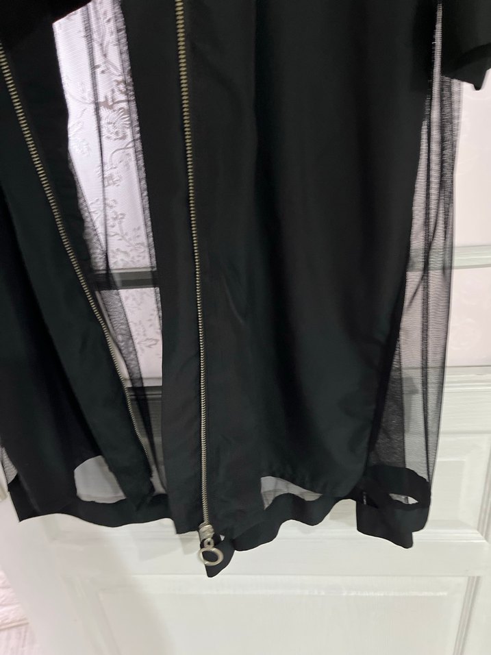 Uzun Siyah Gotik Kadın yağmurluk Trençkot - Görsel 4