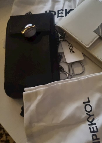 Beyaz Mini Deri Çanta Velcro Kapamalı - Görsel 3