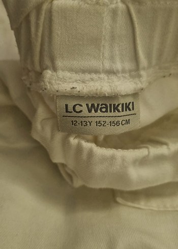 çocuk Keten beyazi Midi Pantolon - Görsel 2