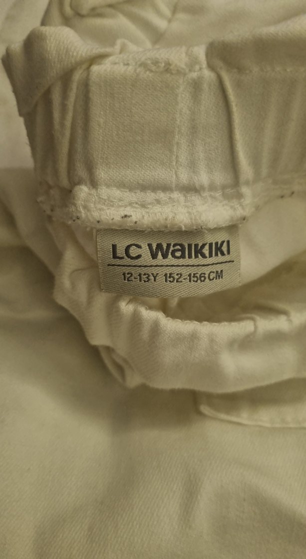 çocuk Keten beyazi Midi Pantolon - Görsel 2