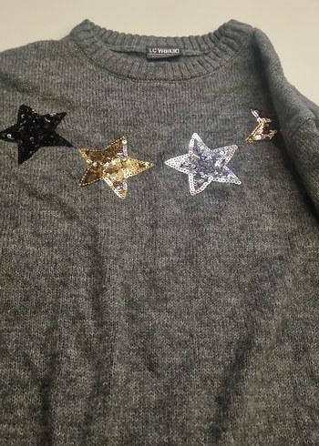 Gri Nakışlı çocuk Triko Kazak - Görsel 4