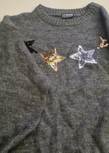 Gri Nakışlı çocuk Triko Kazak - Görsel 2