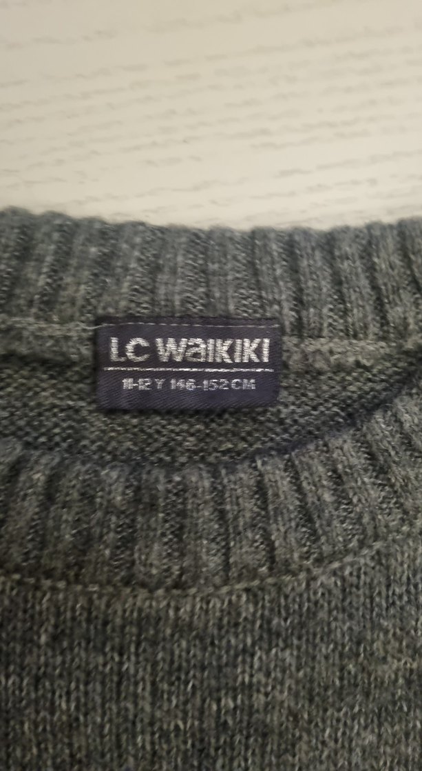 Gri Nakışlı çocuk Triko Kazak - Görsel 3