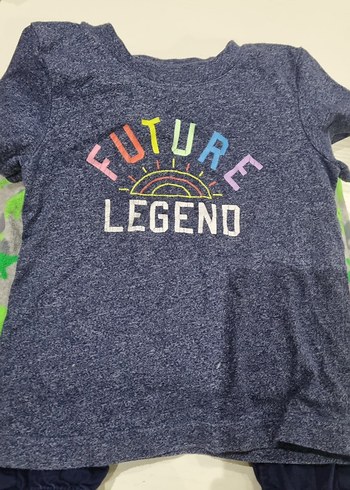 Erkek Çocuk Koyu Mavi Bol Kesim Denim Pantolon (3 parça) - Görsel 5