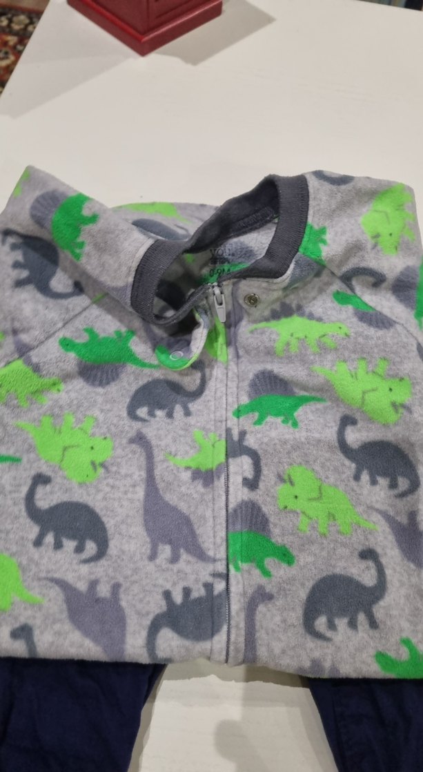 Erkek Çocuk Koyu Mavi Bol Kesim Denim Pantolon (3 parça) - Görsel 3