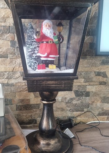 Kardan Adamlı Ahşap Fener İçinde Noel Baba Figürü - Görsel 2