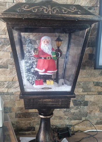 Kardan Adamlı Ahşap Fener İçinde Noel Baba Figürü - Görsel 3