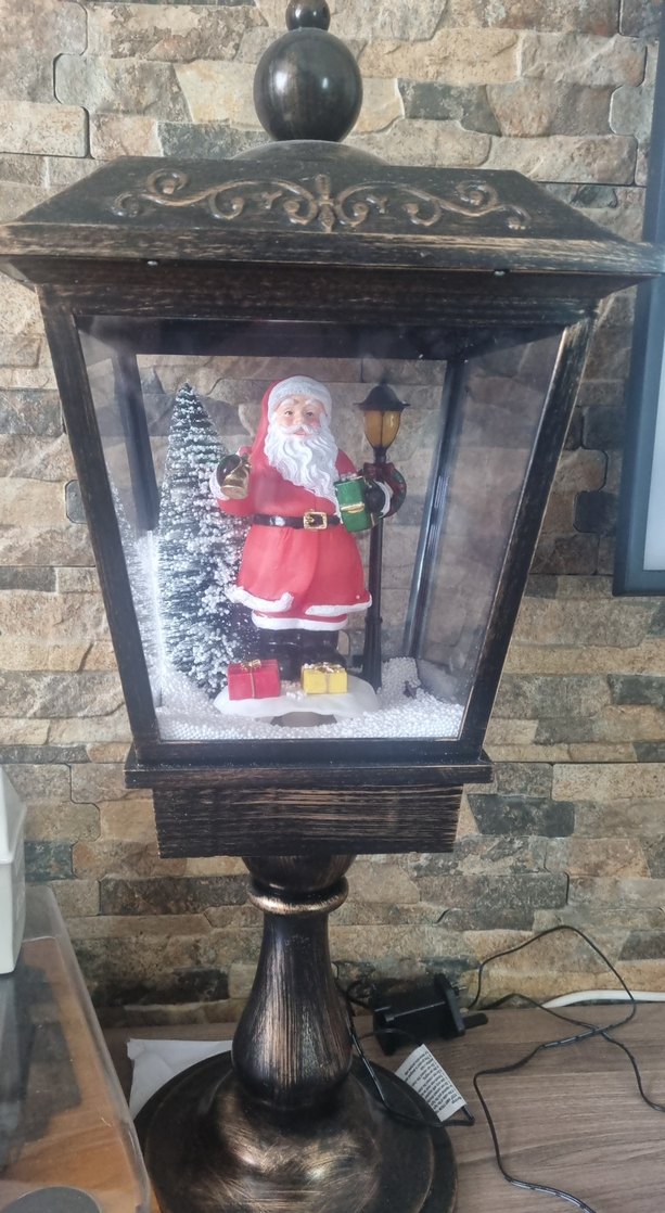 Kardan Adamlı Ahşap Fener İçinde Noel Baba Figürü - Görsel 3