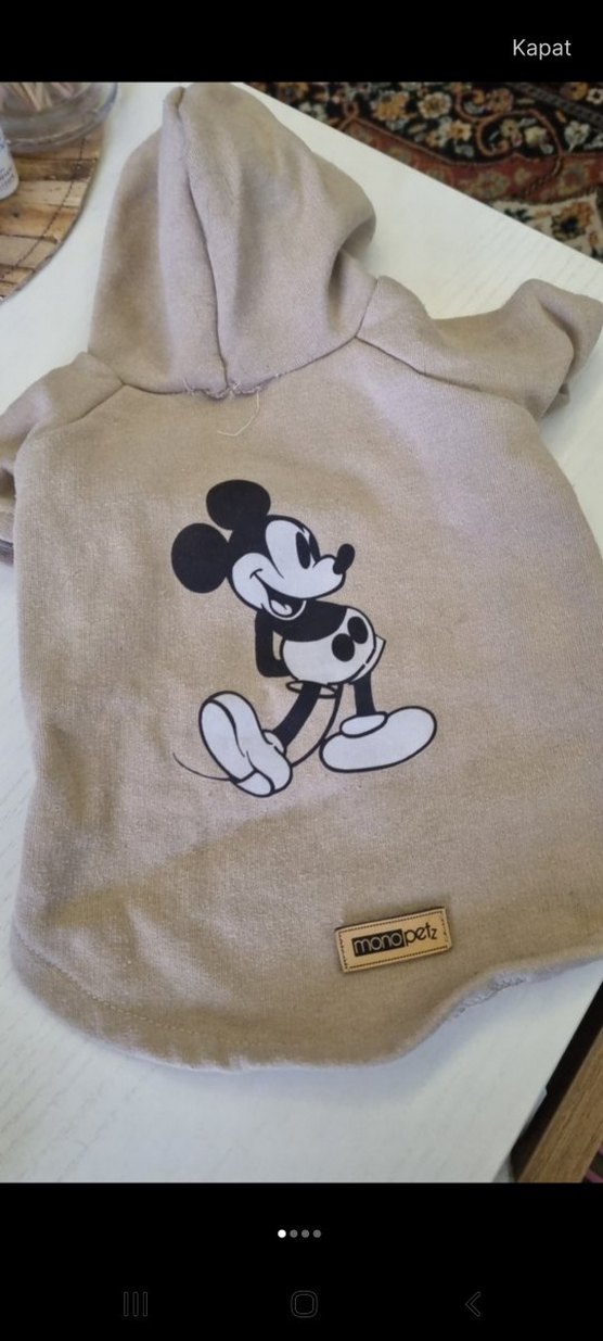 Renkli Mickey Mouse Fermuarlı Köpek Kıyafeti 4 parça - Görsel 2