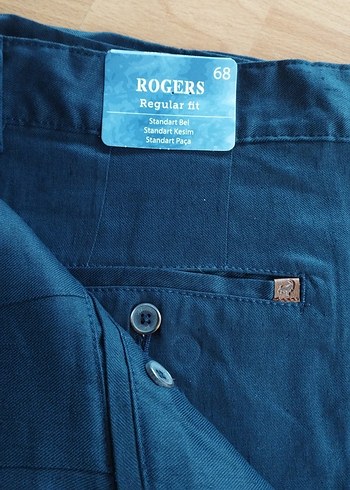 Erkek Lacivert Keten Midi Şort - Görsel 3