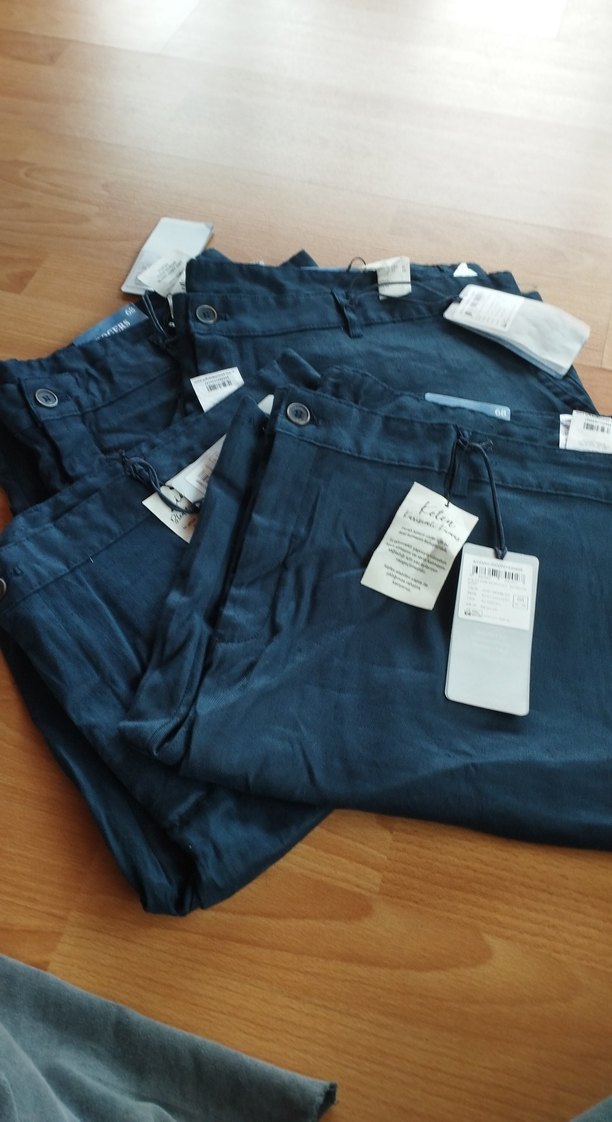 Erkek Lacivert Keten Midi Şort - Görsel 5