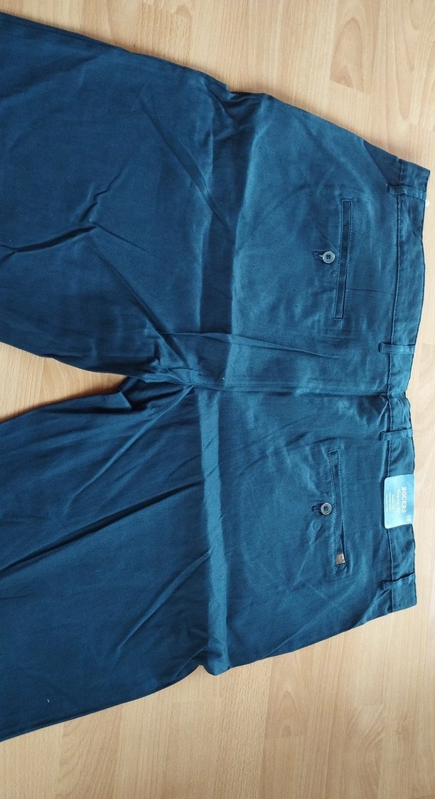 Erkek Lacivert Keten Midi Şort - Görsel 4