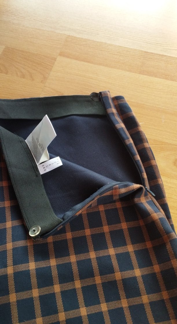 Lacivert Ekoseli Kadın Kumaş Pantolon - Görsel 2