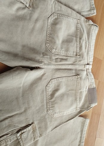 Erkek Bej Kemerli Rahat Kesim Denim Pantolon - Görsel 5