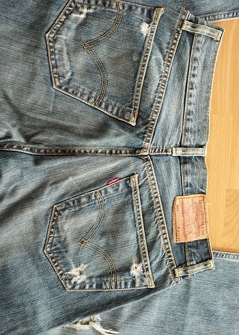 Bol Kesim Parlak Mavi Erkek Midi Kot Pantolon - Görsel 5