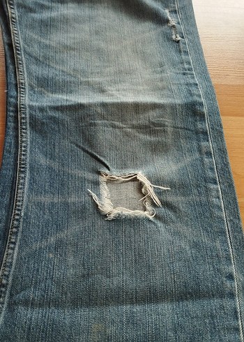 Bol Kesim Parlak Mavi Erkek Midi Kot Pantolon - Görsel 3