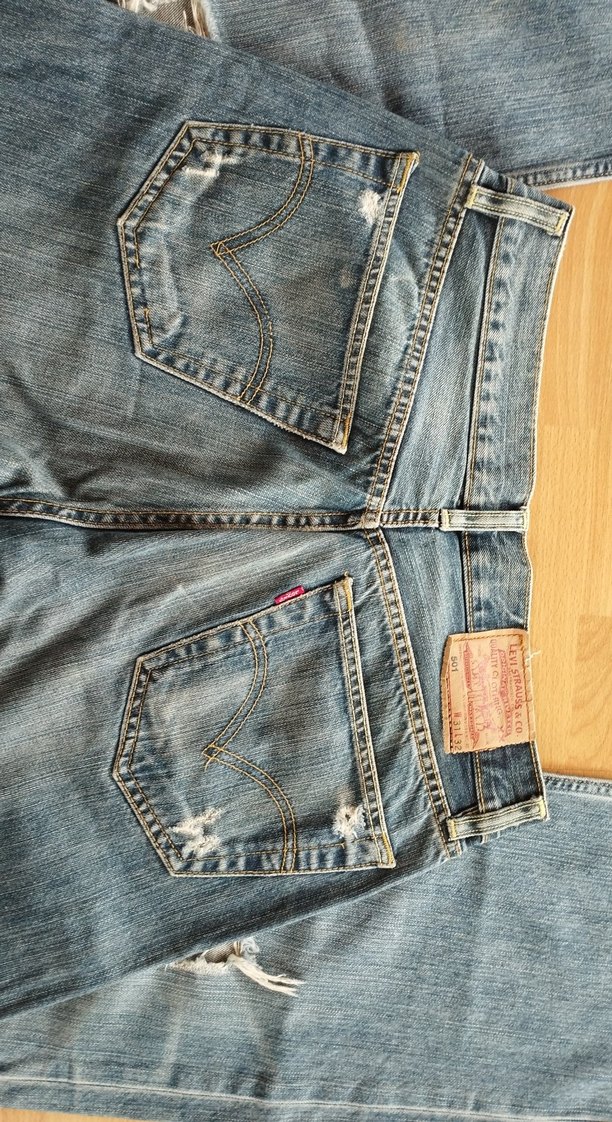 Bol Kesim Parlak Mavi Erkek Midi Kot Pantolon - Görsel 5