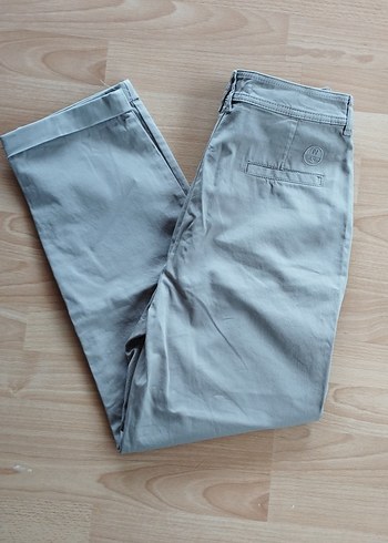 Bej Erkek Keten Rahat Kesim Pantolon - Görsel 5