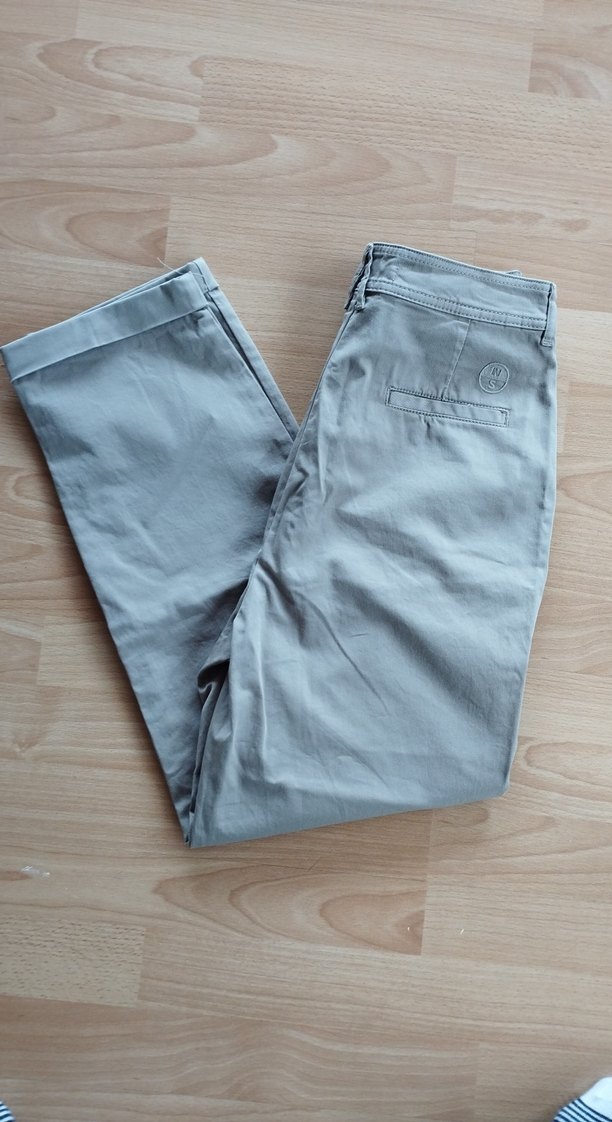 Bej Erkek Keten Rahat Kesim Pantolon - Görsel 5