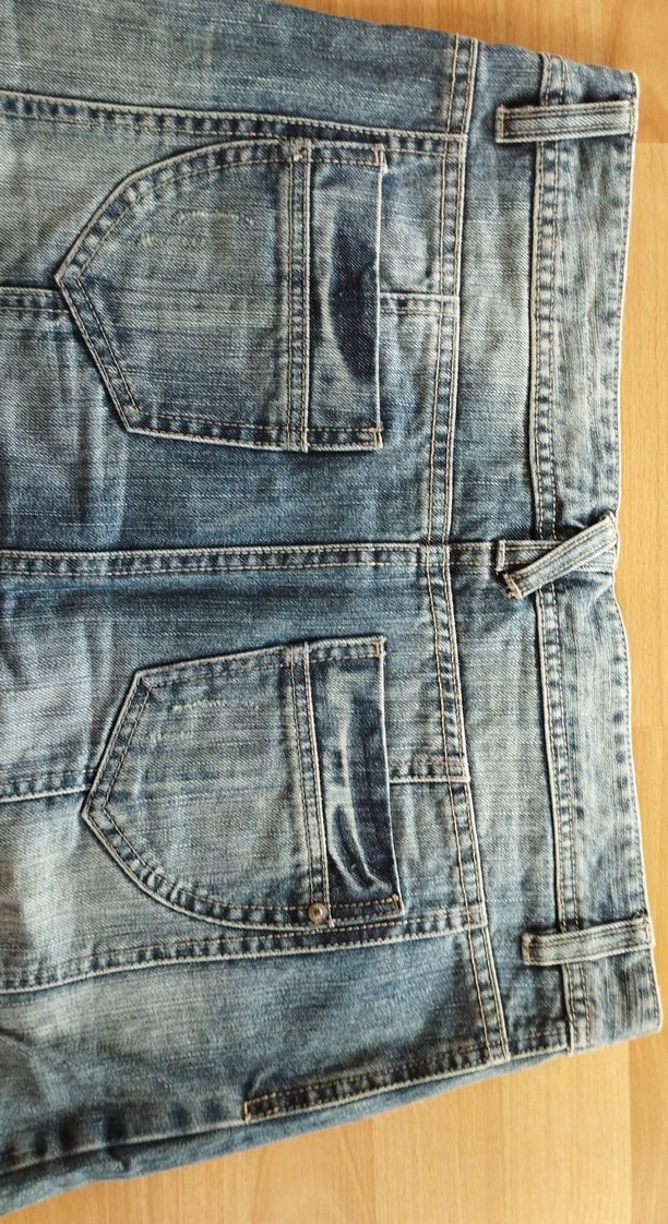 Gevşek Kesim Mavi Denim Midi Etek - Görsel 3