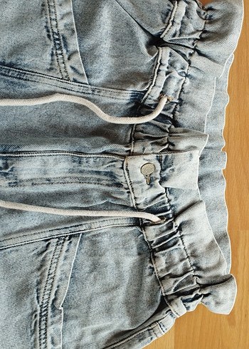 Kadın Kemerli Loose Fit Denim Şort - Görsel 2