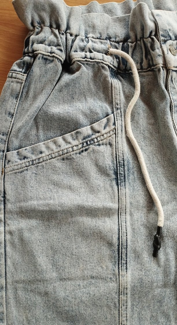 Kadın Kemerli Loose Fit Denim Şort - Görsel 3