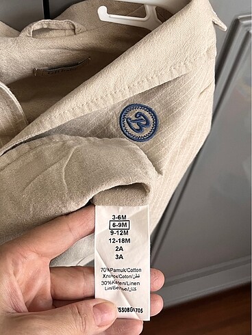 9-12 Ay Beden camel Renk Erkek bebek ceket yelek pantolon takımı