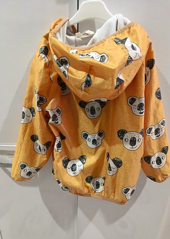 Kapüşonlu Sarı Erkek Çocuk Baskılı Yağmurluk - Görsel 2