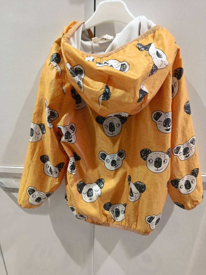 Kapüşonlu Sarı Erkek Çocuk Baskılı Yağmurluk - Görsel 2