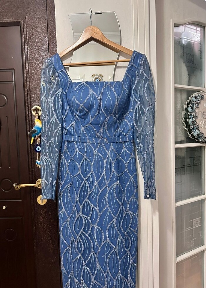 Midi boy sim detayli elbise - Görsel 2