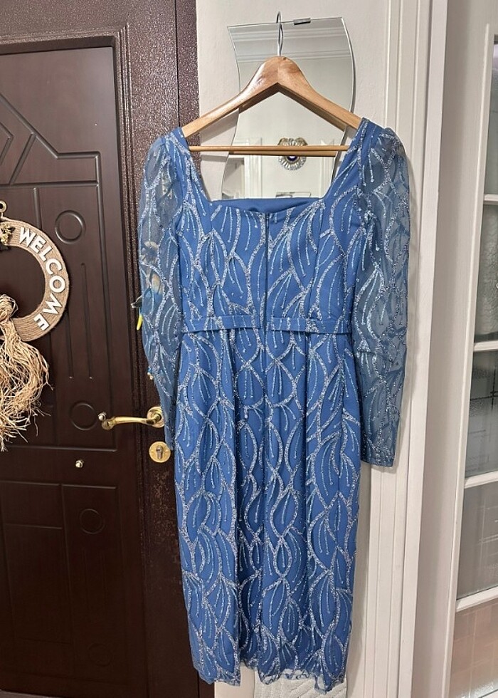 Midi boy sim detayli elbise - Görsel 4