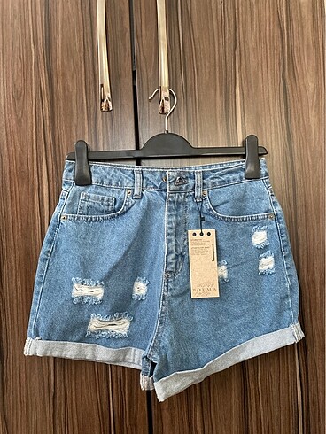 Yüksek bel mini kot şort