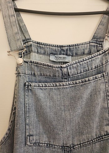 l Beden Kadın Gri Uzun Denim Tulum