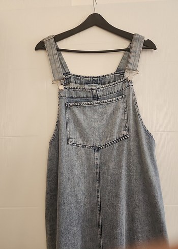 Diğer Kadın Gri Uzun Denim Tulum