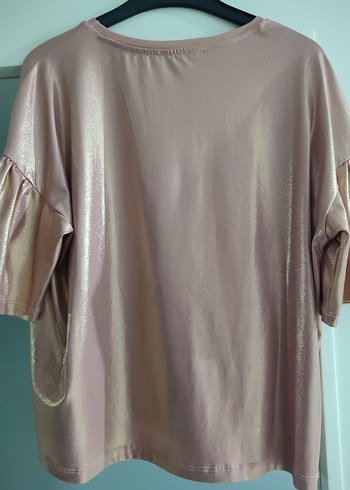 Pembe Parlak Kısa Kollu Bluz - Görsel 6