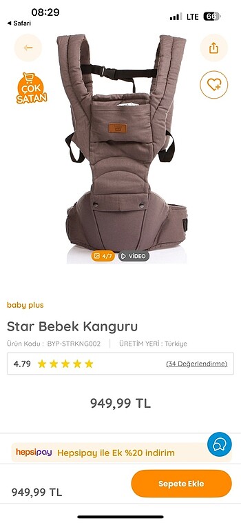  Beden Babyplus kanguru