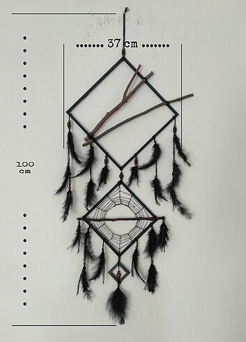  Beden siyah Renk Dreamcatcher - Düş Kapanı 