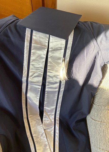 Mavi Parlak mezuniyet cübbesi - Görsel 4
