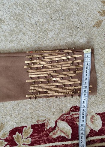 Kız Çocuk Süet Taşlı, pul işleme detaylı Dar Kesim Tayt - Görsel 5