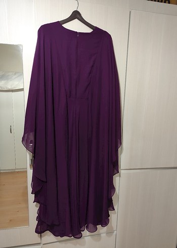 Mürdüm Rengi Altın İşlemeli Şık Kaftan Abiye - Görsel 9