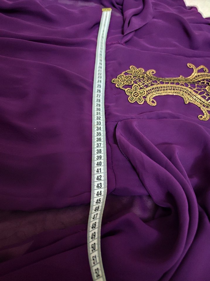 Mürdüm Rengi Altın İşlemeli Şık Kaftan Abiye - Görsel 5