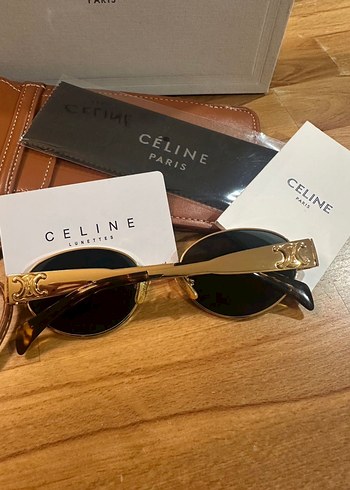 Parlak Kahverengi Celine Paris Kadın Güneş Gözlüğü - Görsel 2