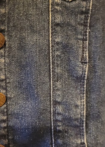 7 Yaş Beden Cocuk Mavi Düğmeli Denim Ceket