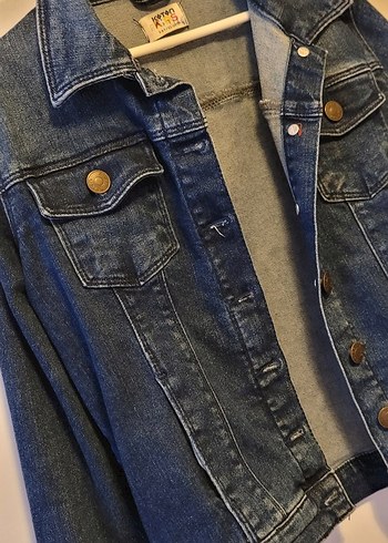 Cocuk Mavi Düğmeli Denim Ceket