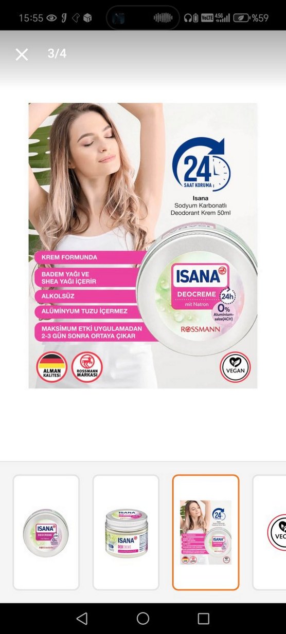 ISANA 24 Saat Koruma Kadın Deodorant Krem 50 ml - Görsel 2