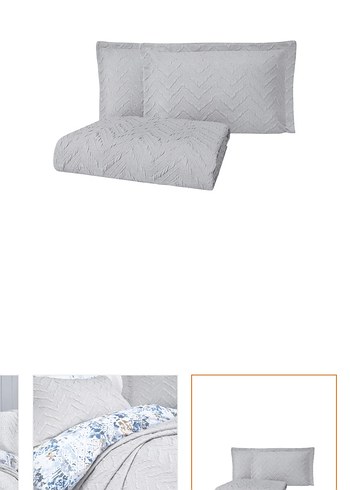 Yataş Gri Nakışlı yatak örtüsü seti - Görsel 4