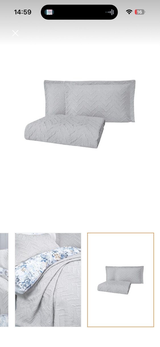 Yataş Gri Nakışlı yatak örtüsü seti - Görsel 4