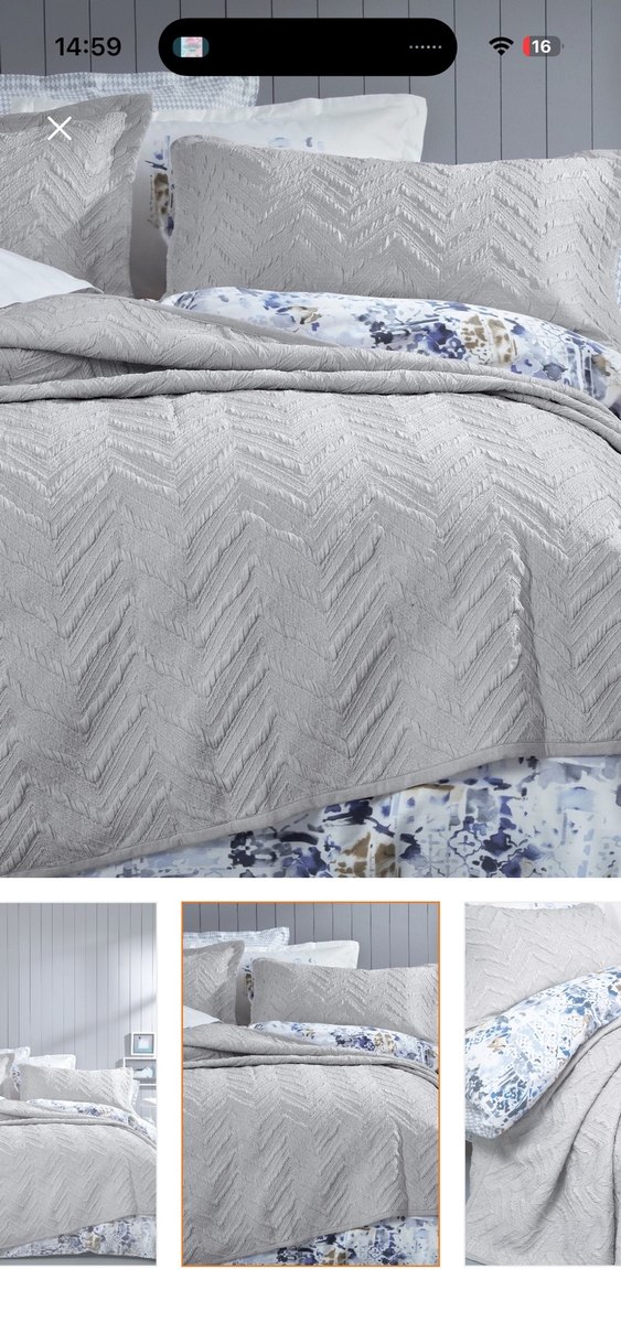 Yataş Gri Nakışlı yatak örtüsü seti - Görsel 2