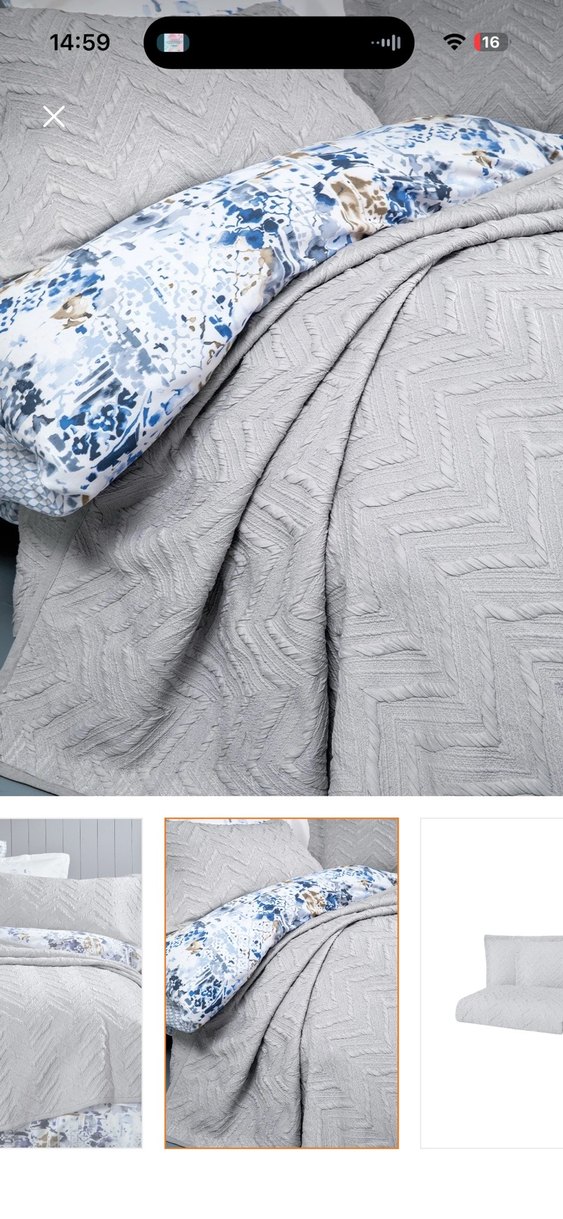 Yataş Gri Nakışlı yatak örtüsü seti - Görsel 3